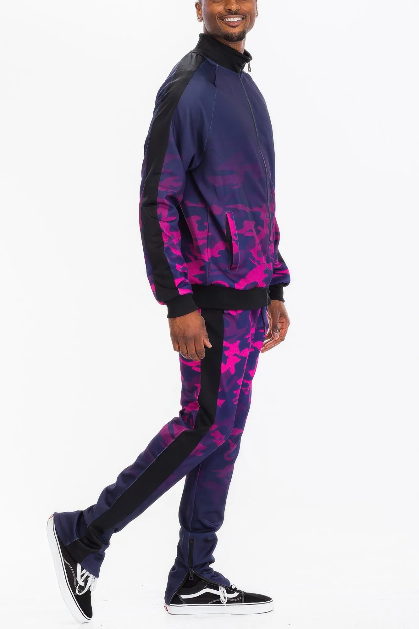 Mens Camo Ombre Print Track Pants