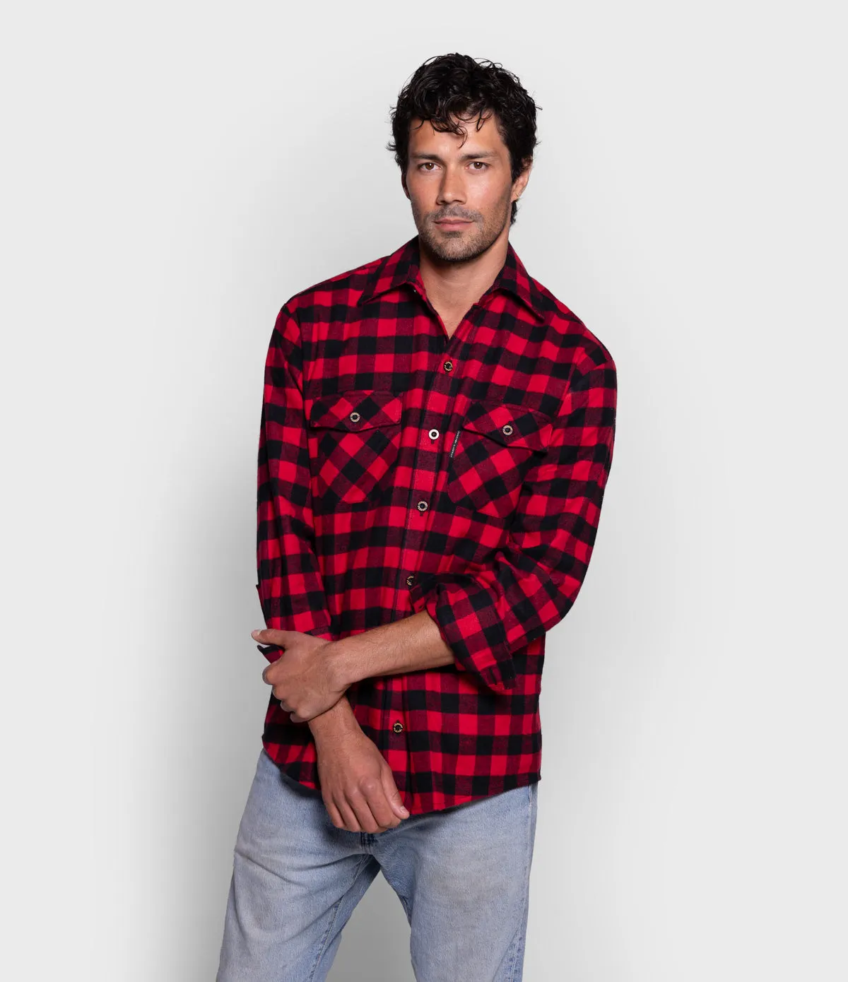 Men's Classic Flannel Shirt - Red Buffalo