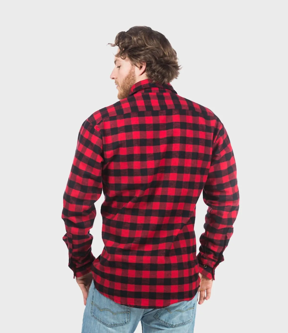 Men's Classic Flannel Shirt - Red Buffalo