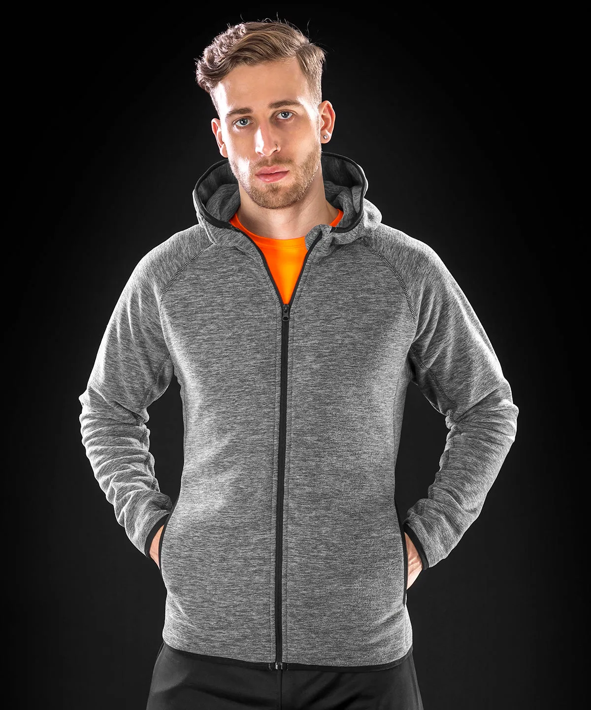 Microfleece hoodi | Grey/Black