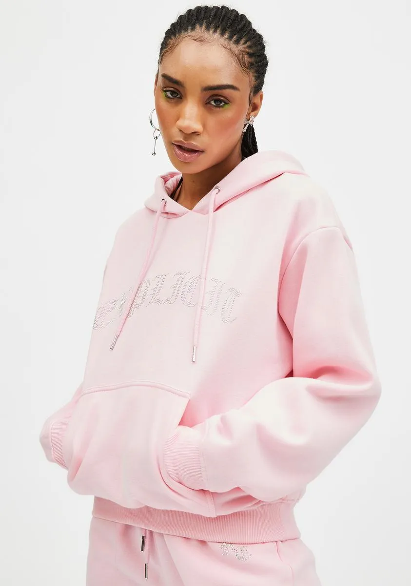 Pink Explicit Rhinestone Hoodie