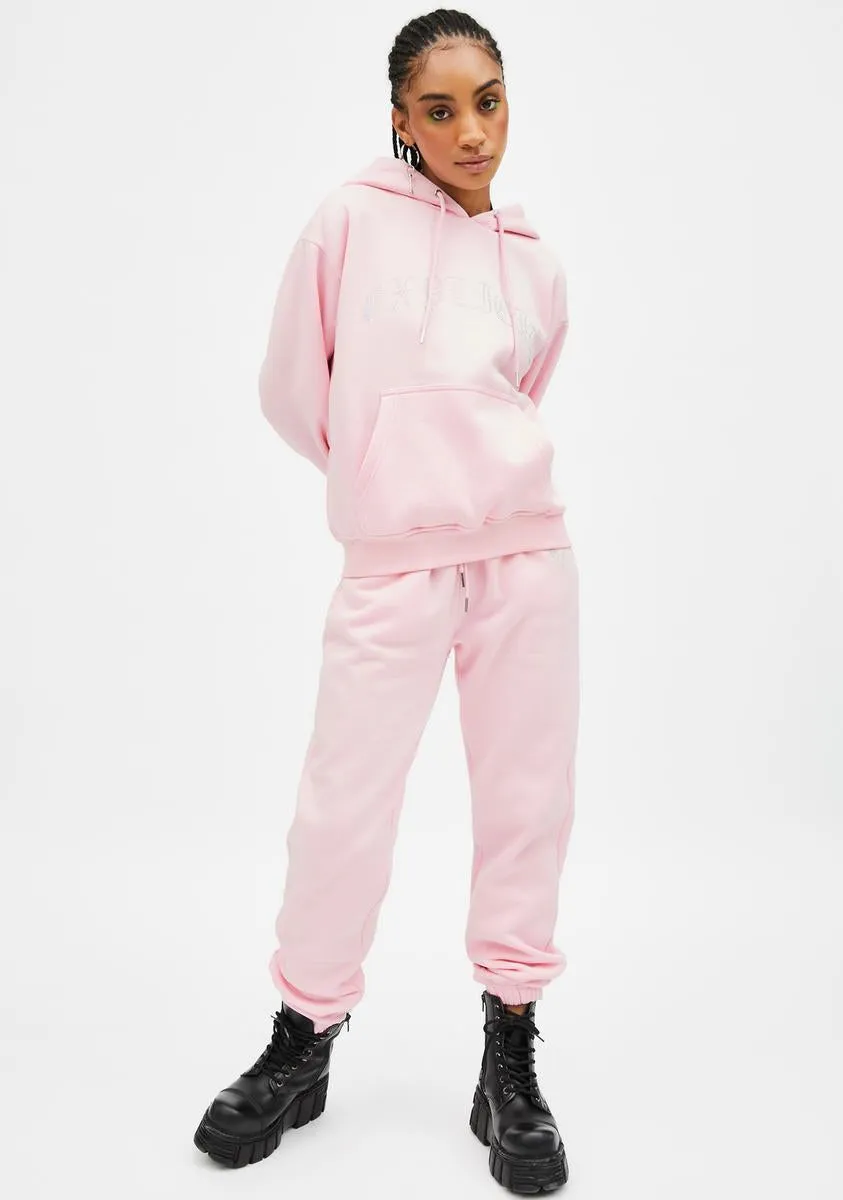 Pink Explicit Rhinestone Hoodie