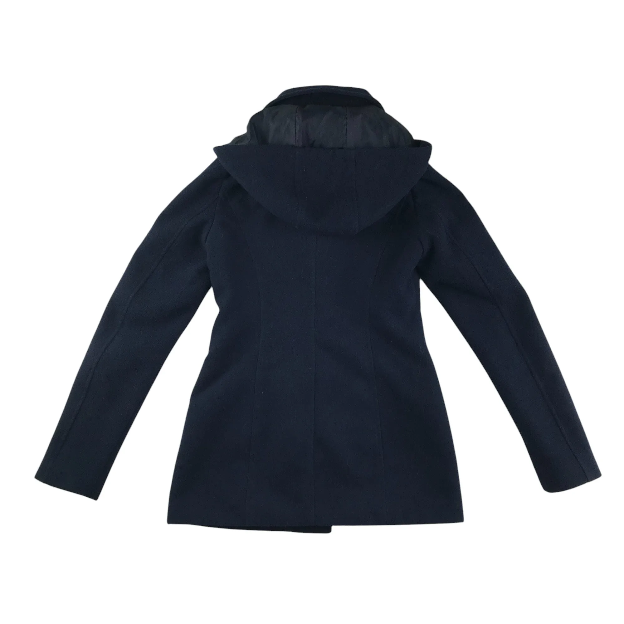 Primark coat womens size UK 6 navy blue hooded jacket