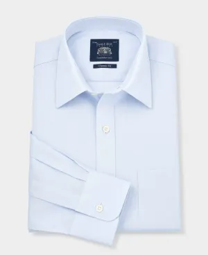 Sky Blue Dobby Weave Cotton Classic Fit Formal Shirt - Single Cuff