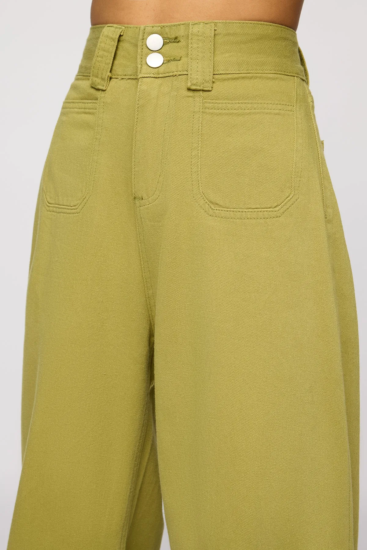 Spring Green Denim Korean Pants