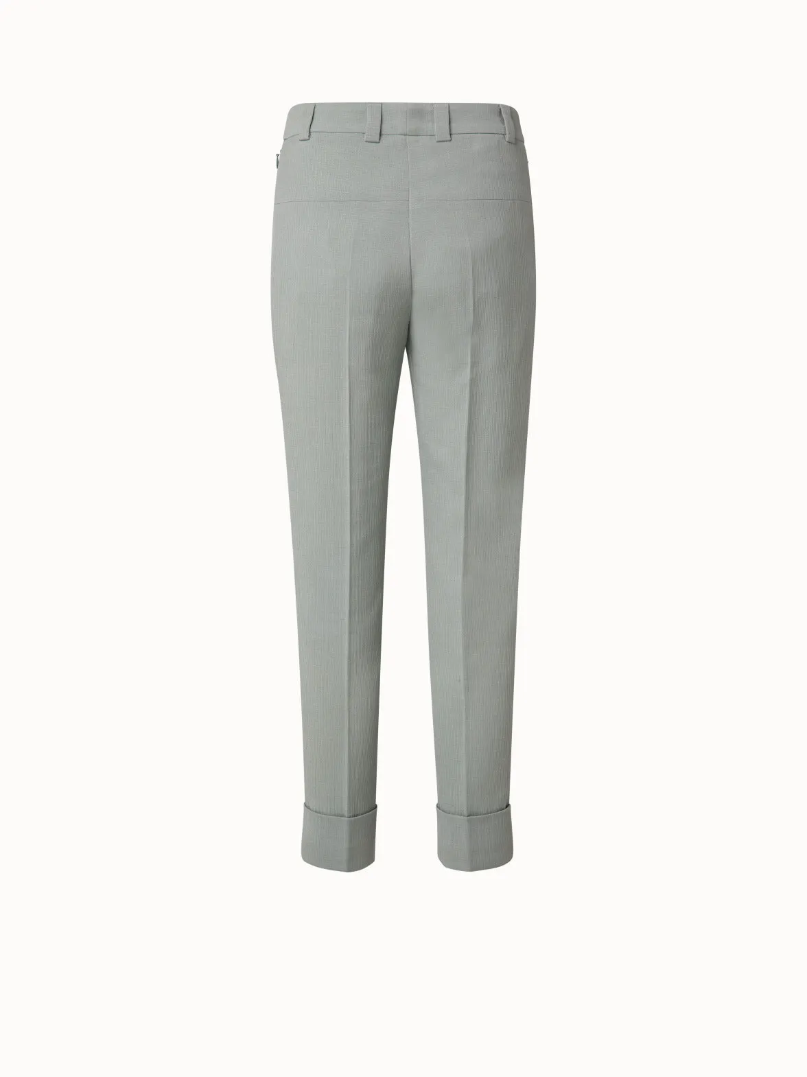 Tapered Cotton Silk Structured Double Face Pant