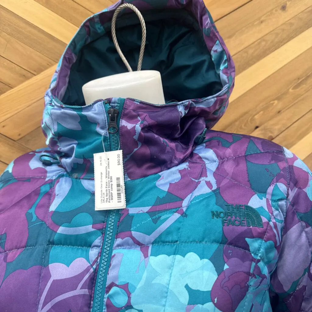 The North Face - Women's Patterned Down Winter Jacket - MSRP comp $290: Purple/Teal-women-SM