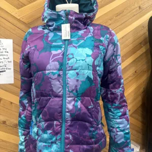 The North Face - Women's Patterned Down Winter Jacket - MSRP comp $290: Purple/Teal-women-SM