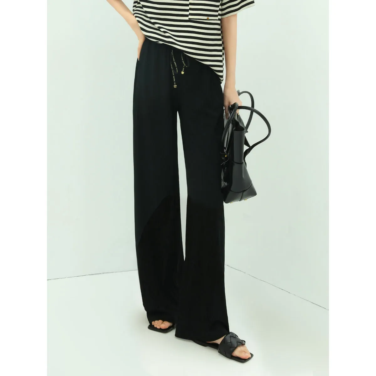 Urban High Rise Wide Leg Knitted Pants