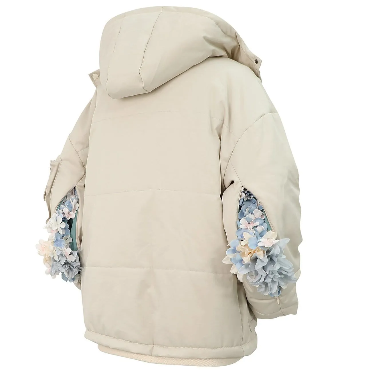 WLS Hidden Flowers Zipper Winter Coat