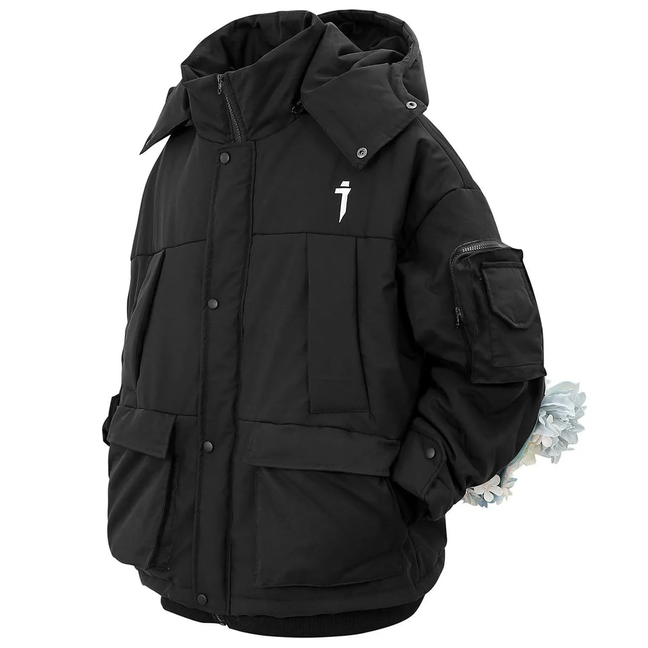 WLS Hidden Flowers Zipper Winter Coat