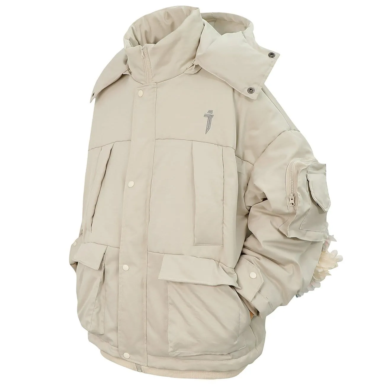 WLS Hidden Flowers Zipper Winter Coat