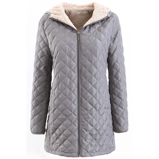 Women Relax Fit Zip Up Warm Padded Jacket - WJC23290