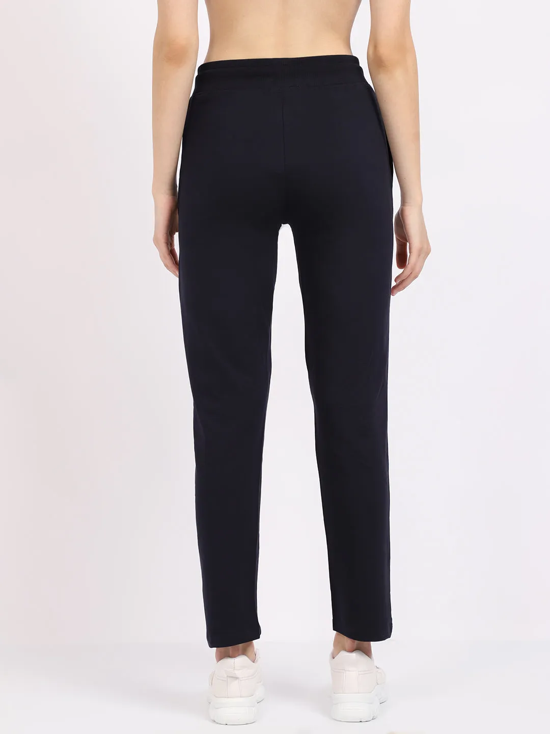 Women's Casual  Navy Blue Full length Mid rise Track Pants