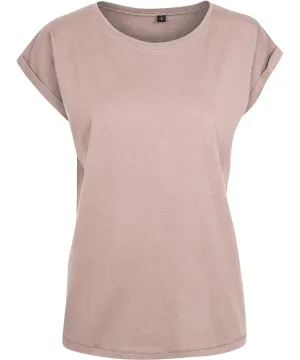 Womens extended shoulder tee | Dusk Rose