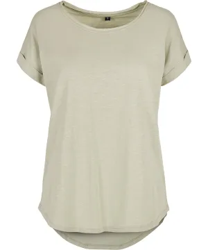 Womens long slub tee | Soft Salvia