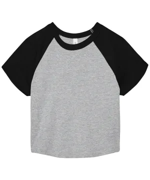 Womens micro rib raglan baby t-shirt | Athletic Heather/Black